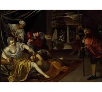 YIMACBJXX Dipinti Famosi Murale Tela Painting Image Sansón y Dalila de Jacopo Robusti Tintoretto per la Decorazione Domestica dell'ufficio 60x90cm