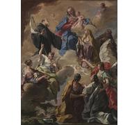 YIMACBJXX Dipinti Famosi Murale Tela Painting Image Santos presentando una mujer devota a la Virgen y el Niño de Battista Pittoni per la Decorazione Domestica dell'ufficio 60x90cm