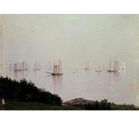 YIMACBJXX Dipinti Famosi Murale Tela Painting Image Una tarde de Newport de John Frederick Kensett per la Decorazione Domestica dell'ufficio 60x90cm