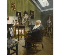 YIMACBJXX Dipinti Famosi Parete Immagine Arte Dipinto Autorretrato en el estudio de Christian Krohg per L'arredamento del Soggiorno 60x90cm
