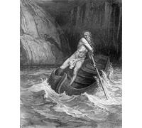 YIMACBJXX Dipinti Famosi Parete Immagine Arte Dipinto Caronte el barquero del infierno de Gustave Dore per L'arredamento del Soggiorno 60x90cm