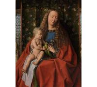 YIMACBJXX Dipinti Famosi Parete Immagine Arte Dipinto Detalle de la Virgen y el Niño con los santos Donaciano y Jorge de Jan Van Eyck per L'arredamento del Soggiorno 60x90cm