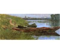 YIMACBJXX Dipinti Famosi Parete Immagine Arte Dipinto Dos barcos de Theodore Robinson per L'arredamento del Soggiorno 60x90cm