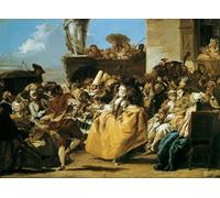 YIMACBJXX Dipinti Famosi Parete Immagine Arte Dipinto Escena de Carnaval o Le Menuet de Domenico Tiepolo per L'arredamento del Soggiorno 60x90cm