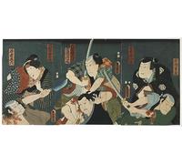 YIMACBJXX Dipinti Famosi Parete Immagine Arte Dipinto Escena de teatro de Utagawa Kunisada per L'arredamento del Soggiorno 60x90cm