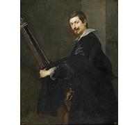 YIMACBJXX Dipinti Famosi Parete Immagine Arte Dipinto Hombre con un laúd en medio deVan Dyck per L'arredamento del Soggiorno 60x90cm