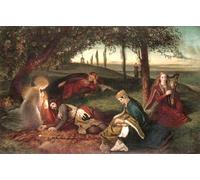 YIMACBJXX Dipinti Famosi Parete Immagine Arte Dipinto Il Sancgreall Re Artù Guarito Dalla Sua Grave Ferita Archer per L'arredamento del Soggiorno 60x90cm