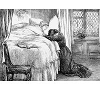 YIMACBJXX Dipinti Famosi Parete Immagine Arte Dipinto Ilustración que representa a una hija llorando en el lecho de muerte de su madre por Mary Ellen Edwards per L'arredamento del Soggiorno 60x90cm