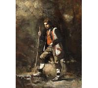 YIMACBJXX Dipinti Famosi Parete Immagine Arte Dipinto italiano en la montaña de Jean Baptiste Camille Corot per L'arredamento del Soggiorno 60x90cm