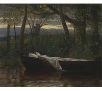 YIMACBJXX Dipinti Famosi Parete Immagine Arte Dipinto la Dama de Shalott de Walter Crane per L'arredamento del Soggiorno 60x90cm