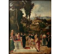 YIMACBJXX Dipinti Famosi Parete Immagine Arte Dipinto Moisés sometido a juicio por Giorgione Da Castelfranco per L'arredamento del Soggiorno 60x90cm