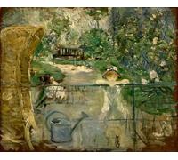 YIMACBJXX Dipinti Famosi Parete Immagine Arte Dipinto Niñas en el jardín o la silla de cesta de Berthe Morisot per L'arredamento del Soggiorno 60x90cm
