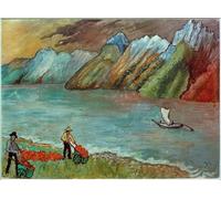 YIMACBJXX Dipinti Famosi Parete Immagine Arte Dipinto Paisaje marino de Marianne Von Werefkin per L'arredamento del Soggiorno 60x90cm