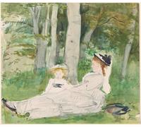 YIMACBJXX Dipinti Famosi Poster Stampa Stampe Pittura Al borde del bosque de Berthe Morisot per la Decorazione Della Parete 60x90cm