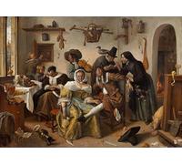 YIMACBJXX Dipinti Famosi Poster Stampa Stampe Pittura el mundo al revés en Weelde Siet Toe de Jan Havickszoon Steen per la Decorazione Della Parete 60x90cm