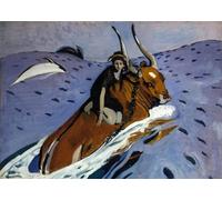 YIMACBJXX Dipinti Famosi Poster Stampa Stampe Pittura El rapto de Europa de Valentin Aleksandrovich Serov per la Decorazione Della Parete 60x90cm