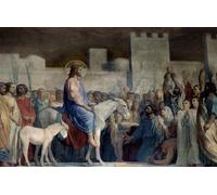 YIMACBJXX Dipinti Famosi Poster Stampa Stampe Pittura Entrada de Cristo a Jerusalén el domingo los habitantes lo saludan con alegría por Hippolyte Flandrin per la Decorazione Della Parete 60x90cm