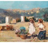 YIMACBJXX Dipinti Famosi Poster Stampa Stampe Pittura Hermanos en la azotea Vincenzo Irolli per la Decorazione Della Parete 60x90cm