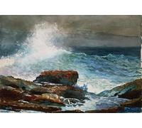 YIMACBJXX Dipinti Famosi Poster Stampa Stampe Pittura Marea entrante Scarboro Maine por Winslow Homer per la Decorazione Della Parete 60x90cm