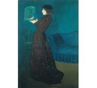 YIMACBJXX Dipinti Famosi Poster Stampa Stampe Pittura Mujer con jaula de pájaros de József Rippl Rónai per la Decorazione Della Parete 60x90cm