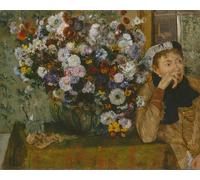 YIMACBJXX Dipinti Famosi Poster Stampa Stampe Pittura una mujer sentada junto a un jarrón de flores Madame Paul Valpinçon de Edgar Degas per la Decorazione Della Parete 60x90cm