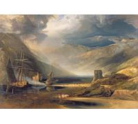 YIMACBJXX Dipinti Famosi Poster Stampa Stampe Pittura Una tormenta que pasa por Merionethshire por Vandyke Copley Fielding per la Decorazione Della Parete 60x90cm