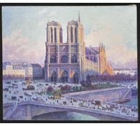 YIMACBJXX Dipinti Famosi Poster Stampa Stampe Pittura Vista de Notre Dame de París desde el Quai Saint-michel de Maximilien Luce per la Decorazione Della Parete 60x90cm