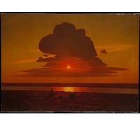 YIMACBJXX Dipinti Famosi Tela e Immagini Mural Dipinto Atardecer rojo en el Dniéper de Arkhip Ivanovich Kuindzhi per L'arredamento Della Camera da Letto 60x90cm