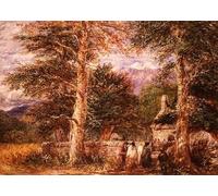 YIMACBJXX Dipinti Famosi Tela e Immagini Mural Dipinto Bettws y coed Church North Wales por David Cox per L'arredamento Della Camera da Letto 60x90cm