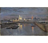 YIMACBJXX Dipinti Famosi Tela e Immagini Mural Dipinto Iluminación del Kremlin de Moscú en Honor a la Coronación de Nicolás Ii Mayisaac Levitan per L'arredamento Della Camera da Letto 60x90cm