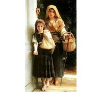 YIMACBJXX Dipinti Famosi Tela e Immagini Mural Dipinto Las dos hermanas de William Adolphe Bouguereau per L'arredamento Della Camera da Letto 60x90cm