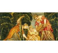 YIMACBJXX Dipinti Famosi Tela e Immagini Mural Dipinto Moisés salvado de las aguas por Jacopo Robusti Tintoretto per L'arredamento Della Camera da Letto 60x90cm