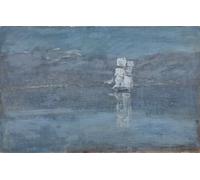 YIMACBJXX Dipinti Famosi Tela e Immagini Mural Dipinto Paisaje con el extremo de un velero de Isaac Ilyich Levitan per L'arredamento Della Camera da Letto 60x90cm