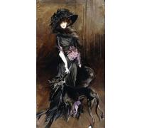 YIMACBJXX Dipinti Famosi Tela e Immagini Mural Dipinto Retrato de Luisa Casati con un galgo de Giovann per L'arredamento Della Camera da Letto 60x90cm