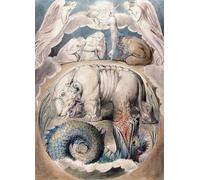 YIMACBJXX Famoso Arte Della Tela Quadri Modemi Behemoth y Leviatán de William Blake per Decorazioni per la Casa 60x90cm