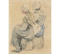 YIMACBJXX Famoso Arte Della Tela Quadri Modemi Dos campesinas sentadas de Samuel Prout per Decorazioni per la Casa 60x90cm