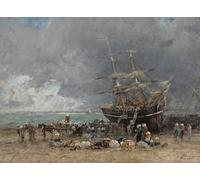 YIMACBJXX Famoso Arte Della Tela Quadri Modemi El retorno de la Terre Neuvier de Eugene Louis Boudin per Decorazioni per la Casa 60x90cm