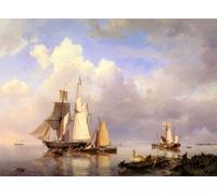 YIMACBJXX Famoso Arte Della Tela Quadri Modemi Pescador acarreando su bote de remos por Hermanus Koekkoek Snr per Decorazioni per la Casa 60x90cm