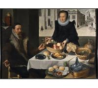 YIMACBJXX Famoso Arte Della Tela Quadri Modemi Retrato doble de una pareja de ancianos de Lucas Van Valckenborch per Decorazioni per la Casa 60x90cm