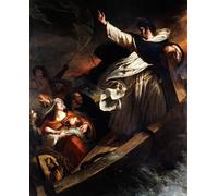 YIMACBJXX Famoso Arte Della Tela Quadri Modemi Santo Aquino predica la confianza en Dios durante la tormenta por Ary Scheffer per Decorazioni per la Casa 60x90cm