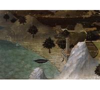 YIMACBJXX Famoso Murale Tela Painting Image Castillo en la orilla del lago de Ambrogio Lorenzetti per la Decorazione Domestica dell'ufficio 60x90cm