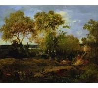 YIMACBJXX Famoso Murale Tela Painting Image el final del otoño de Pierre Etienne Theodore Rousseau per la Decorazione Domestica dell'ufficio 60x90cm