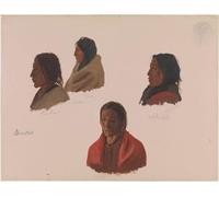 YIMACBJXX Famoso Murale Tela Painting Image Estudios de jefes indios realizados en Fort Laramie Albert Bierstadt per la Decorazione Domestica dell'ufficio 60x90cm