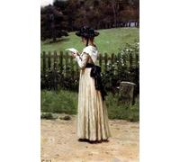 YIMACBJXX Famoso Murale Tela Painting Image La Lettera D'amore Edmund Blair Leighton per la Decorazione Domestica dell'ufficio 60x90cm