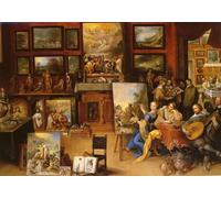 YIMACBJXX Famoso Murale Tela Painting Image Pictura Poesis y Musica en un Pronkkamer de Frans the Younger Francken per la Decorazione Domestica dell'ufficio 60x90cm