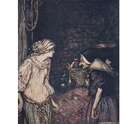 YIMACBJXX Famoso Murale Tela Painting Image Por fin llegó al sótano y allí encontró a una anciana que sacudía la cabeza de Arthur Rackham per la Decorazione Domestica dell'ufficio 60x90cm