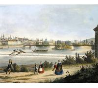 YIMACBJXX Famoso Murale Tela Painting Image Praga sobre el río Moldava de Vincenc Morstadt per la Decorazione Domestica dell'ufficio 60x90cm