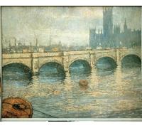 YIMACBJXX Famoso Murale Tela Painting Image Puente sobre el Támesis de Claude Monet per la Decorazione Domestica dell'ufficio 60x90cm