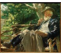 YIMACBJXX Famoso Murale Tela Painting Image Retrato del poeta Holger Drachmann en el bosque de Peder Severinese Krøyer per la Decorazione Domestica dell'ufficio 60x90cm