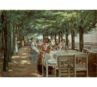 YIMACBJXX Famoso Murale Tela Painting Image Terraza en el Restaurante Jacob en Nienstedten on the Elbe por Max Liebermann per la Decorazione Domestica dell'ufficio 60x90cm